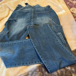 Fashion Nova Top Utility Stretch Boot Jeans Stylish Medium Wash Denim Jeans